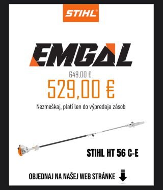 🔧 STIHL HT 56 C-E – vyvetvovacia píla na teleskopickej tyči STIHL HT 56 C-E je benzínová vyvetvovacia píla určená na...